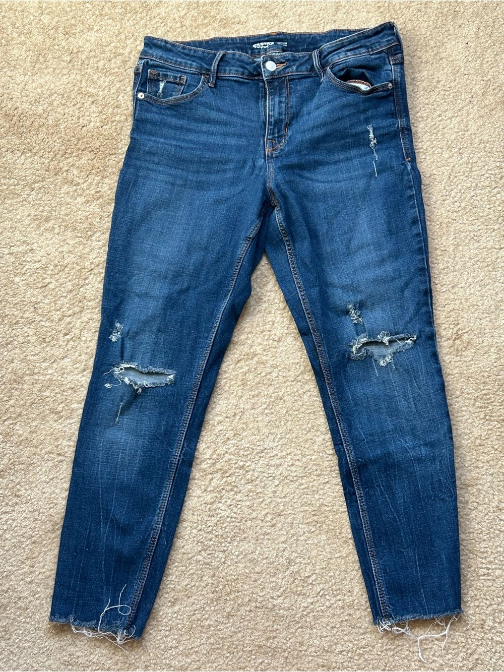 Old Navy Rockstar Super Skinny Distressed Ankle Jeans Women’s Size 12 Blue Wash